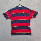 Nike SB T-Shirt Mens Size Medium Blue Red Stripe Short Sleeve Crewneck
