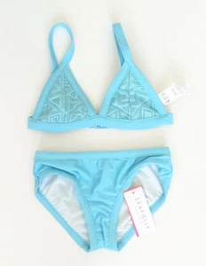 Seafolly Tri Kini Two-Piece Swimsuit, Aqua Sky, Girls 6 AUS - Picture 1 of 4