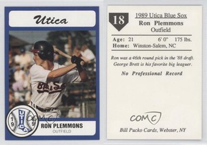 1989 Bill Pucko Utica Blue Sox Ronald Plemmons #18