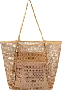 Beach Bag, large Beach Bags for Women, Woven Straw Beach Tote Bag Waterproof - Picture 1 of 7
