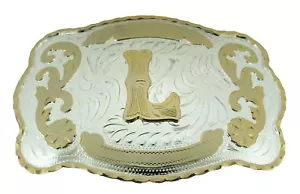 Initial L Letter Belt Buckles Cowgirl Western Cowboy New Men Women Fashion Rodeo - Picture 1 of 34