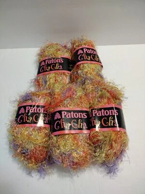 Lot of 5 Patons ChaCha Yarn Color #02004 Salsa 1 3/4oz 50g Skeins - Image 1 of 2