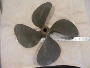 17" x17 LH x1 1/4" shaft taped to 1" Brass 4 Blade Boat Propeller t469c246in NJ - Picture 1 of 8