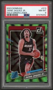 Donruss Jaime Jaquez Jr. #213 2023 Holo Green Laser Rookie RC PSA 8 - Imagen 1 de 2