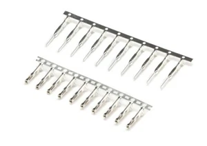 Pin de contacto de crimpado enchapado en oro Dupont 2,54 mm macho hembra conector 28-22 AWG x 100 - Imagen 1 de 6