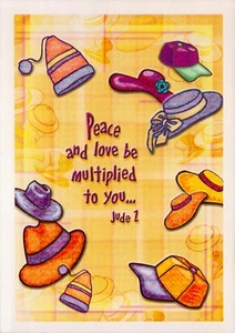 Postcard Religious Jude 1 Peace and love be Multiplied to you hats theme - Picture 1 of 2