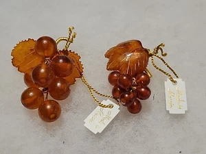 2 Russian Baltic Amber Grape Cluster Brooches Pins (New with Made in Russia Tag) - Picture 1 of 9