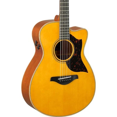 Yamaha A-Series AC3M Cutaway Concert Acoustic-Electric Guitar Vintage Natural - Image 1 of 4
