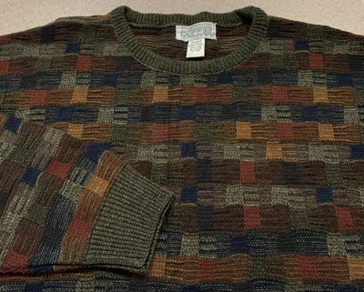 Suéter Tejido Multicolor XXL Vintage Años 90 Gianfranco Ruffini Italia Coogi Foto 1 de 4