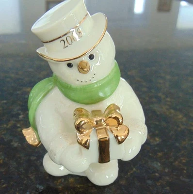 Figura Navidad Muñeco de Nieve Lenox Temporada para Celebrar 793135 4 pulgadas 2008 Foto 1 de 3