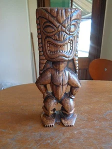 Statuina ceramica vintage artigianato tiki bar decorazione idolo hawaiano 8” 1968 - Foto 1 di 4