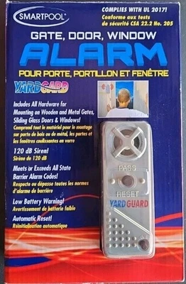 Puerta de piscina YardGard, puerta, ventana alarma 120 db diseño a batería UL 2017  Foto 1 de 2