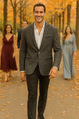 Куртка блейзер Moods of Norway шерстяная смесь темно-серая размер 50 США 40 карманов опрятная - Изображение 1 из 4