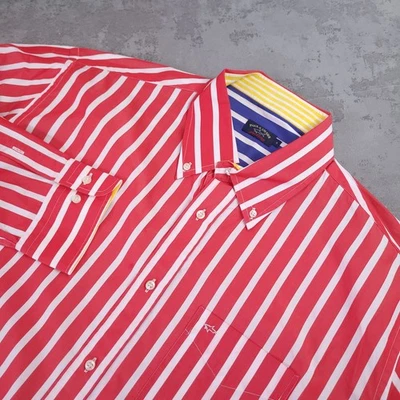 Paul & Shark Striped Shirt 18.5 Reg 2XL Red White Butoon Down Collared Formal - Image 1 of 4