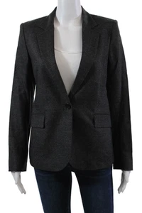 Theory Womens Wool Single Breasted Lined Blazer Jacket Gray Size 2 - Picture 1 of 7