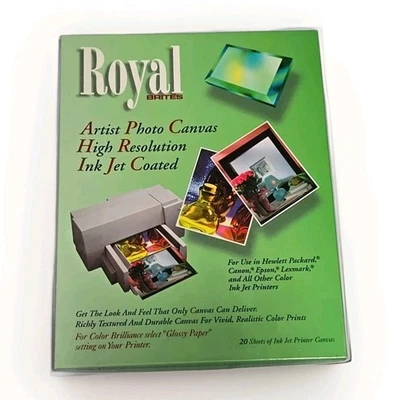 Royal Brites Artist Photo Ink Jet Printer Canvas Sheets 8.5x11 Woven Texture 20 - Image 1 of 3