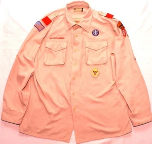 Boy Scouts of America BSA Mens Uniform Shirt Vented Polyester Long Sleeve, Large - Picture 1 of 3