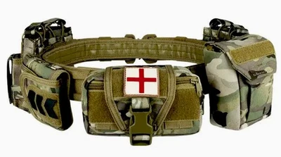 Cinturón de batalla MOLLE Multicam/Escorpión con bolsas tácticas e IFAK Foto 1 de 4