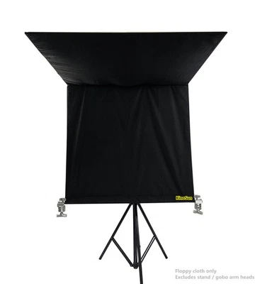 4x4' Floppy Cutter Flag Black Fabric Cloth only 48x48" to 48x96" w/ Pipe-Pocket - Image 1 of 4