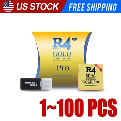 2025 Version R4 Gold Pro SDHC R4i For DS/3DS/2DS Revolution Cartridge + USB - Image 1 of 4