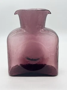 Vintage MCM Blenko Amethyst Double Spout Glass Pitcher Water Bottle 384 - Picture 1 of 14
