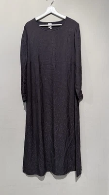 Eileen Fisher Midi dress Women L Comfortable Minimalist Black Long Sleeve - Image 1 of 4
