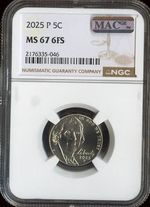 2025 Jefferson Nickel NGC MS67 FS MAC Quality - Picture 1 of 2