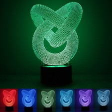 3D illusion Bulbing Night Light Colorful Table Desk LED Lamp Button Switch