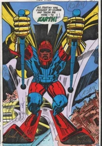 NUEVO DIOS 3 PRODUCCIÓN ARTE COLOREADO A MANO FIRMADO JACK KIRBY ANTHONY TOLLIN CERTIFICADO DE AUTENTICIDAD PG10 - Imagen 1 de 8