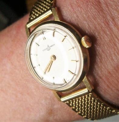 Vintage Ladies ULYSSE NARDIN 18K Watch 7"-7.3" QUALITY Flexible Mesh Band 38.83g - Image 1 of 4