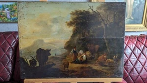Antique Flemish Painting Circa 1650 By Willem Romeyn Animals In The Fields - Picture 1 of 11