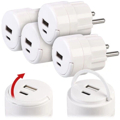 revolt 4er-Set Doppel-USB-Netzteile mit USB-C PD und USB-A QC 3.0, 20 Watt - Bild 1 von 4