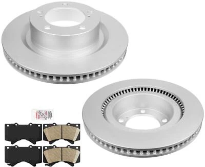 Rotores de freio dianteiros revestidos e pastilhas de freio de cerâmica para Toyota 2007-22 Toyota Tundra - Imagem 1 de 4