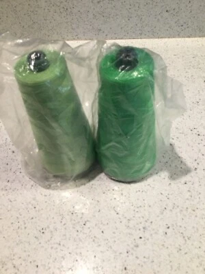 Cones of thread 2 NEW in plastic, mercerized cotton, lettuce green,Shannon green - Image 1 of 4