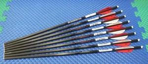 Barnett 20" Carbon Crossbow Arrow R/R/W 3" Vanes NO FIELD POINTS!! 8-Pack - Picture 1 of 9