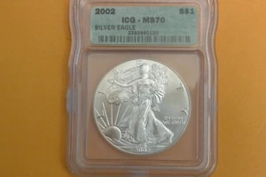 2002 American Eagle Silver Dollar ICG MS70 - Toning - Picture 1 of 6