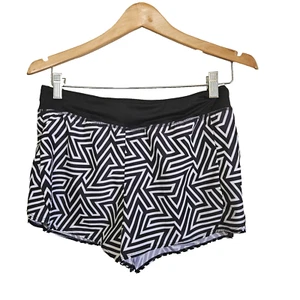 Athletic Works Shorts Youth XL 14-16 Black White Abstract Drawstring Lined - Picture 1 of 8