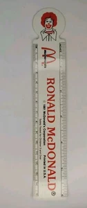 80's McDonald's Ronald McDonald 6 Inch Plastic Ruler Advertising Promo Vintage - Picture 1 of 5