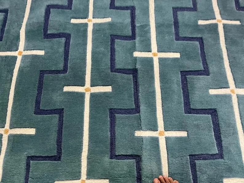 Hand Tufted Berry Rain Wool Area Rug Wool 85% Wool For Bedroom living 4X9,5x8, - Image 1 of 4