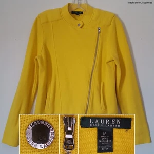 Lauren Ralph Lauren Motorradjacke Damen M Gelb Baumwolle. Durchgehender asymmetrischer Reißverschluss - Bild 1 von 16