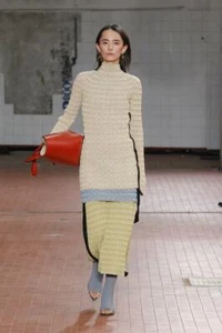 Jil Sander Green Plaid Cotton Knit Skirt Size 42 Small NWT Retail $990 - Picture 1 of 6