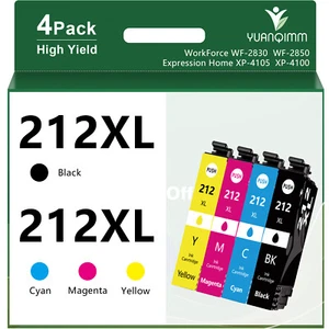 4PK 212XL T212XL Ink Cartridges For Epson WorkForce WF-2830 WF2850 XP-4100 4105 - Picture 1 of 9
