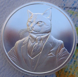 1 oz. 2023 POWER SUIT - Cat Themed Series BU rounds .999 fine silver - Picture 1 of 4