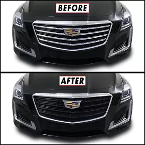 Superposición de apagón cromado eliminación para parrilla interior Cadillac CTS 2015-19 con parachoques delantero - Imagen 1 de 4