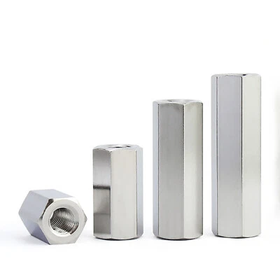 M3 M4 M5 M6 M8 M10 M12 M14 - M24 Hex Rod Coupler Nut Coupling A2 Stainless Steel - Image 1 of 2