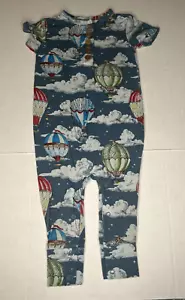 Posh Peanut Tanner Short Sleeve Henley Romper Hot Air Balloon Size 2T - Picture 1 of 4