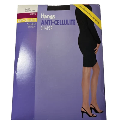 Hanes антицеллюлит формирователь Sz EF ячмень черный с Sandalfoot 145-190 фунтов новый - Изображение 1 из 3