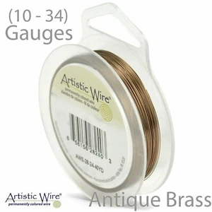 Alambre artístico de latón antiguo resistente al deslustre alambre artesanal de cobre (medidores 10-34) - Imagen 1 de 2