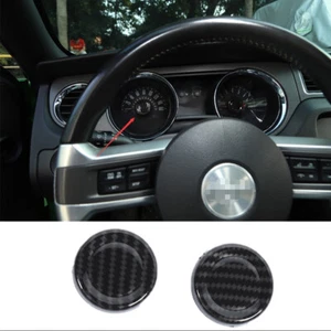 2× Carbon Fiber ABS Dashboard Instrument Center Cover For Ford Mustang 2010-2014 - Foto 1 di 6