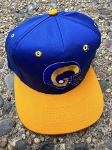 St Louis Rams Low Profile Snapback Hat Cap Blue Yellow NFL Vintage 90s Football - Picture 1 of 3